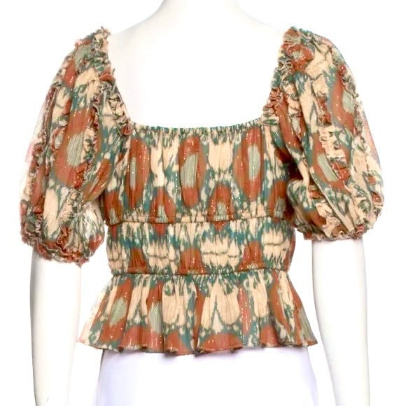 Ulla Johnson Medha Puff Sleeve Blouse in Nimbus (4) - Picture 2 of 7